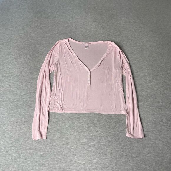Victoria’s Secret Solid Pink Super Soft PJ Long Sleeve Top - Picture 1 of 5